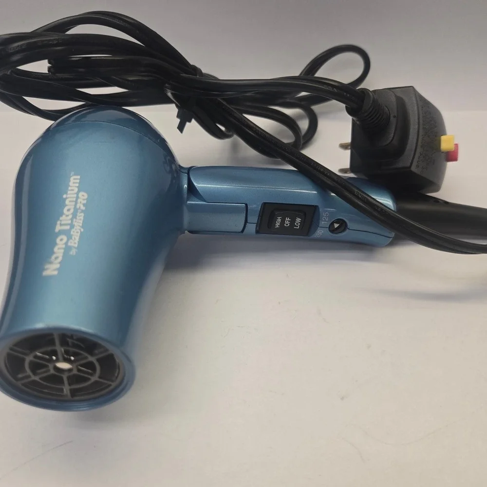BaBylissPRO Nano Titanium Travel Hair Dryer Blue Folding Handle Dual Voltage‎